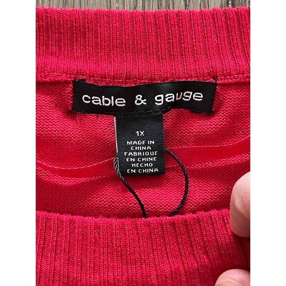 NWT Cable & Gauge Womens Red Sweater Dress 1X Rayon/Polyester - Picture 6 of 8